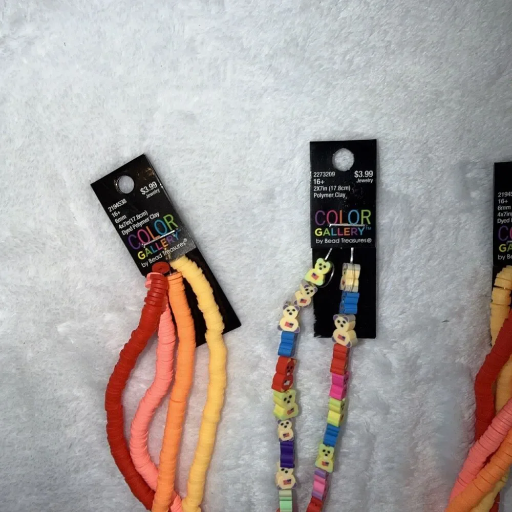 Vinyl Disc Beads 10 full strands of 200+ beads per strand New By Color Gallery